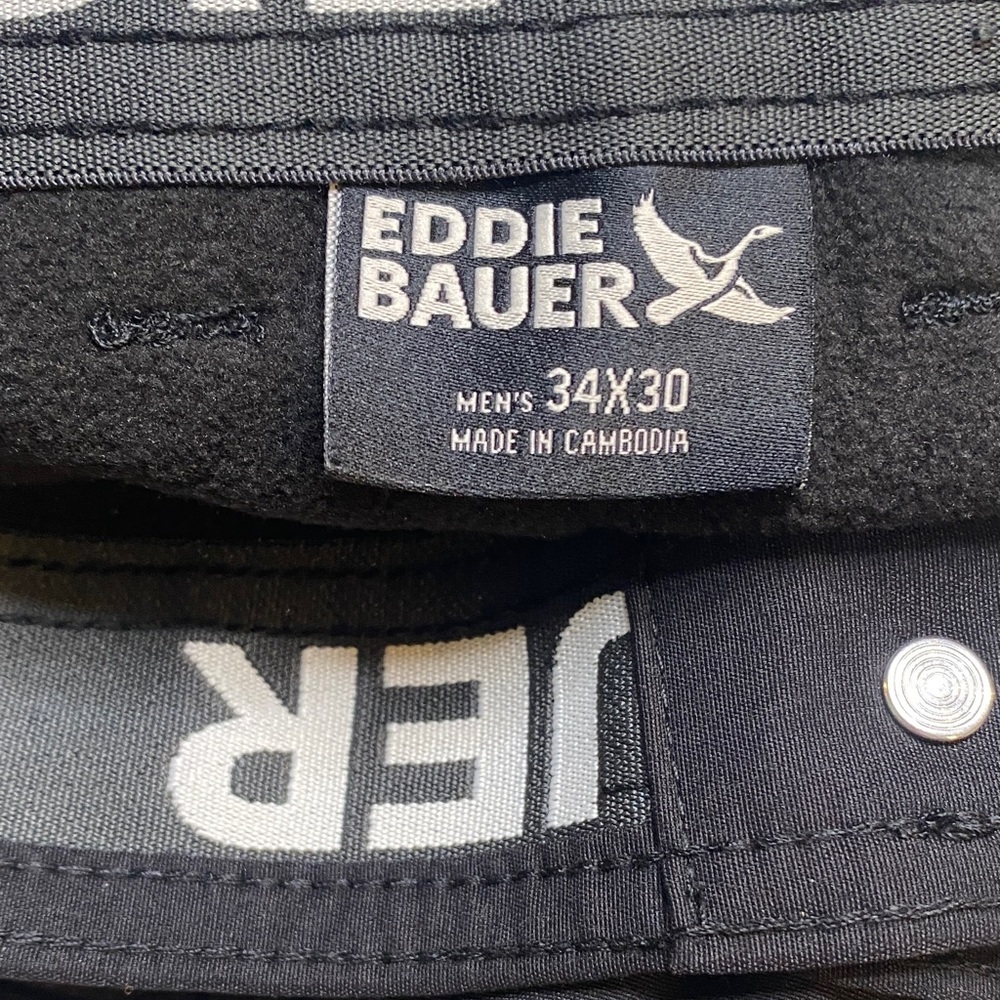 Eddie Bauer Men's Black Fleece Lined Pants Size 34X30 - Picture 2 of 13